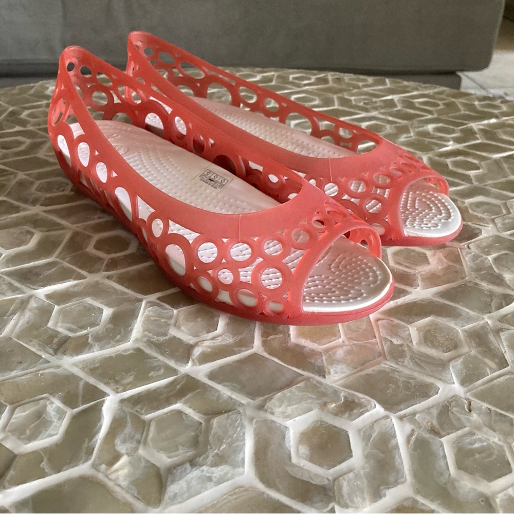 SOLD! Crocs Adrina Flat in grapefruit - Picture 2 of 10